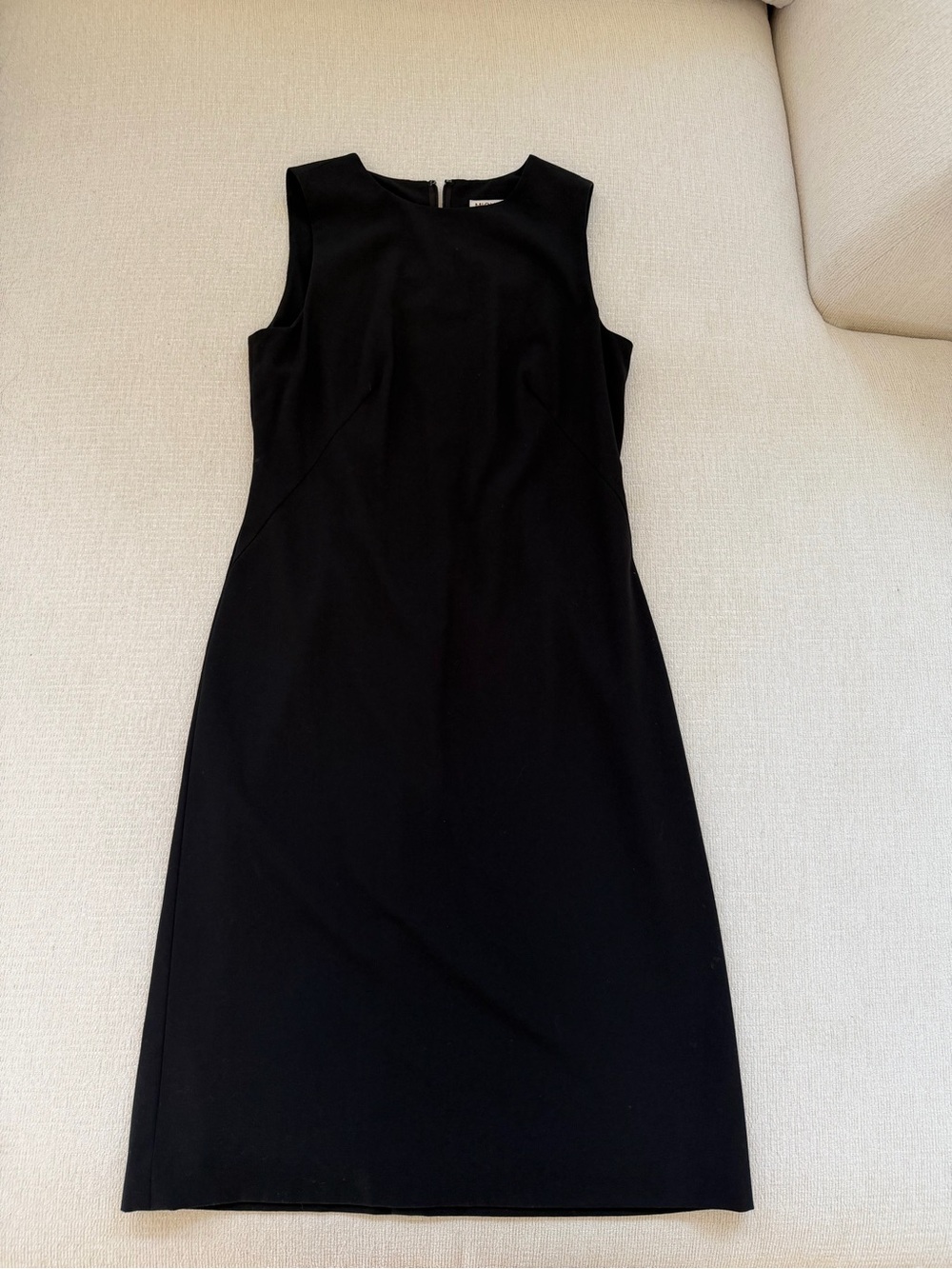 Michael Kors Black Sleeveless Midi Sheath Dress